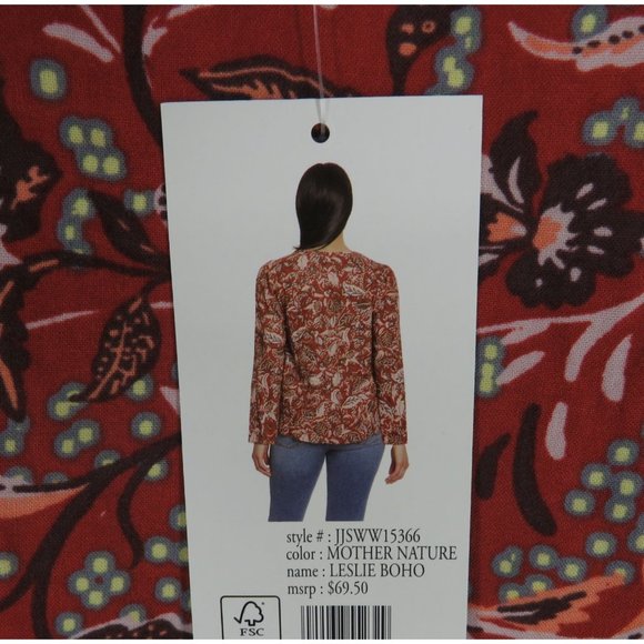 Jessica Simpson Leslie Boho Mother Nature XL Top Shirt NWT 69.50 - Picture 6 of 6